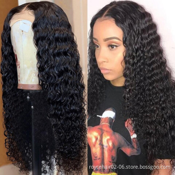 Deep Wave Hair 5x5 Lace Closure Wig Vendor,100% Peruvian Virgin Human Hair,Wholesale Cuticle Aligned Transparent Soft Lace Wigs